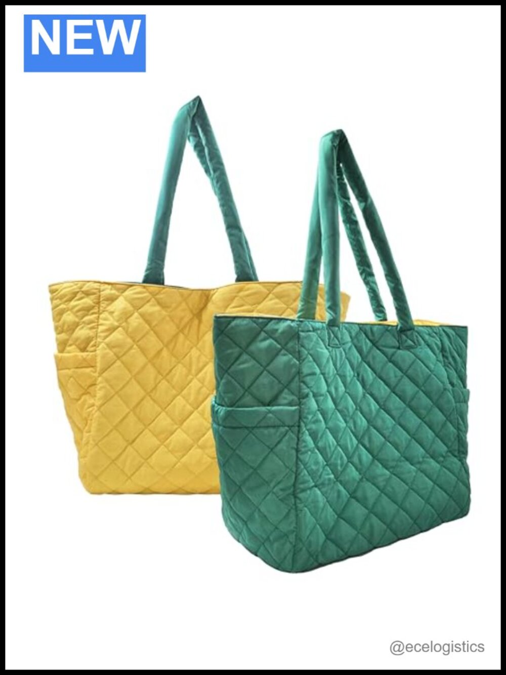 Reversible Nylon Tote with Magnet Close and Padded Straps